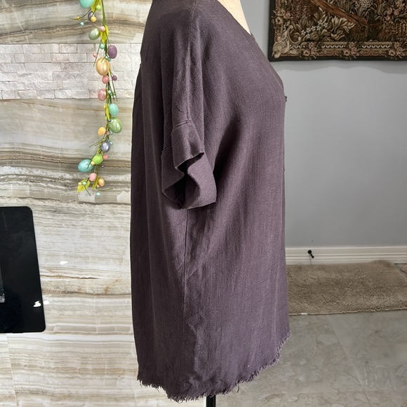 Umgee Boho Rayon Fringed Top Linen Blouse . Size M (245) - Picture 6 of 11